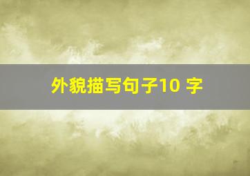 外貌描写句子10 字